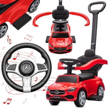 Jeździk pchacz chodzik za dijete Mercedes C-Class s popychaczem i podnoškom crveni Sun Baby