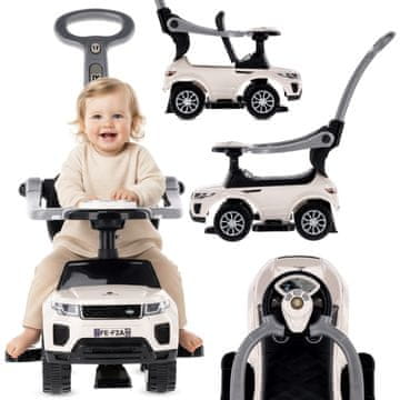 Jeździk pchacz chodzik za dijete s ručkom i obujmom sport auto bijela