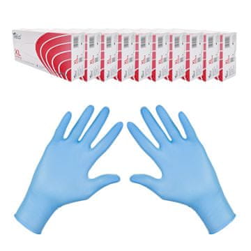 Velo plave XL nitrilne rukavice, 100 komada, karton, pakiranje od 10 komada
