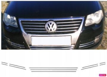 VW Passat B6 - Kromirane letvice za masku 3M Tuning