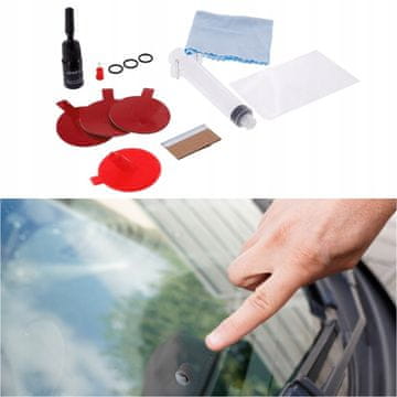 Komplet za popravak autostakla, ljepilo za krhotine