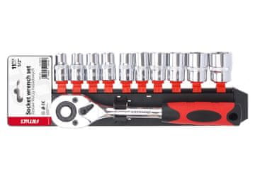 AMIO Set nasadnih ključeva s račvastim mehanizmom, 11 dijelova, 1/2" 10-24 mm -02412