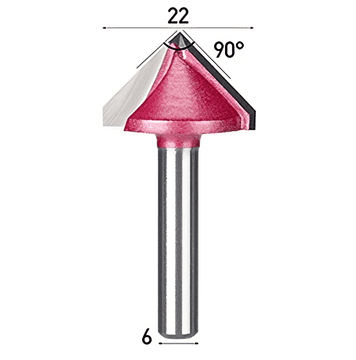 TCT 3D V nož 90° 6 x 22 mm Rezač za rezbarenje