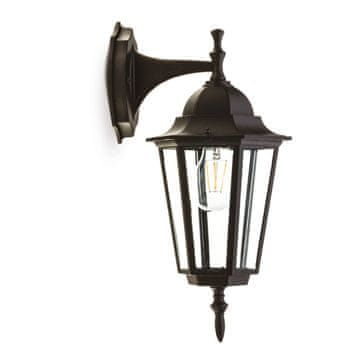 Retro vanjska zidna svjetiljka, donja, crna, 1xE27 50W, LO4102 IP54, Kobi