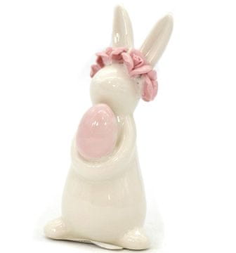 ADAR Keramička figurica zeca s jajetom i vijencem, 12,5 cm