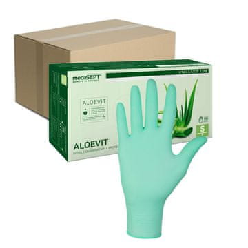 medaSEPT Nitrilne rukavice S zelene s alojom Aloevit 100 kom karton 10 pakiranje