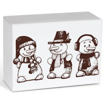 Bijela kutija s poklopcem "Snjegovići" 25 x 15 x 8 cm 50 kom.
