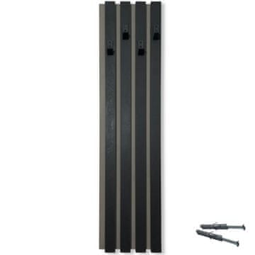 Flexistyle Drvena vješalica za odjeću Lamele 98cm modul 24cm crna
