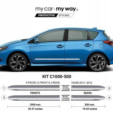 Toyota Auris 2 II HB - Kromirane zaštitne letvice za vrata