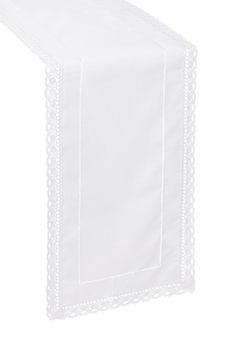 Bijeli stolnjak s porubom i krunom 85x85 Elegantno kao lan