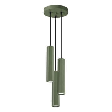 Sollux KARBON 3P viseća lampa, maslinasto zelena