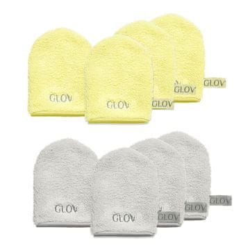 GLOV Water-Only Skin set rukavica za skidanje šminke i čišćenje lica Baby Banana 4 kom + Silver Stone 4 kom