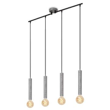 BRILONER Viseća lampa 4xE27 stropna 85 cm crno srebrna iznad stolnog otoka za dnevni boravak