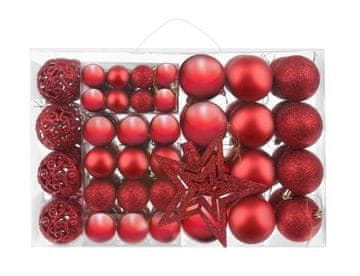 Božićni set kuglica od 100 dijelova + crvena zvijezda 11431