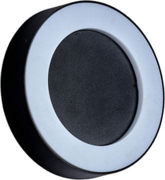 Okrugla crna zidna lampa 20 cm LIBRA 12W LED crna IP54 ID-8015 Idealed