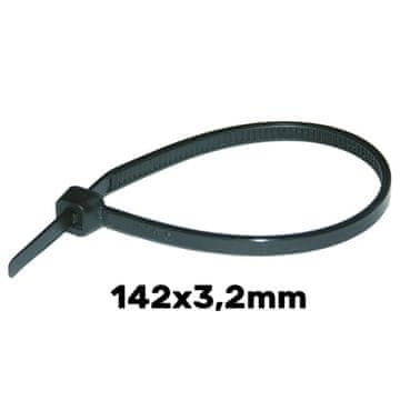 Kabelske vezice 142 x 3,2 mm UV crne 100 kom