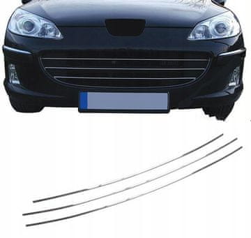 Peugeot 407 Kromirane letvice za rešetku, 3 kom. Tuning