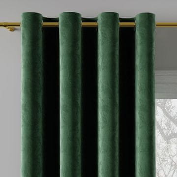Zavjesa na ringove 140x250 Agnes Velvet smaragdna