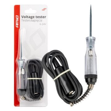 AMIO Automobilski tester napona s krokodil stezaljkama 6-24V -04273