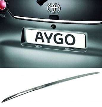 Toyota aygo I kromirane letvice, tuning kromiranih vrata prtljažnika