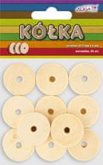 Aliga prirodni drveni prstenovi 25mm 20kom PK-0903