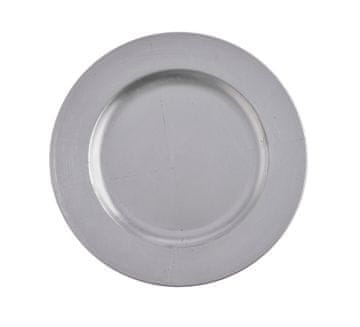 ukrasni pleksiglas tanjur 22 cm srebrni | P0001-22_SLV