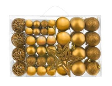 Set božićnih kuglica od 100 dijelova + zlatna zvijezda
