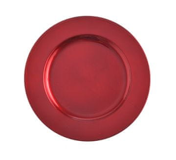 crveni ukrasni tanjur od pleksiglasa 22 cm | P0001-22_R