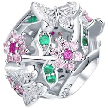 Charms do pandora, privjesak charms, proljetno cvijeće i leptiri, srebro 925