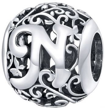 Pandora charms privjesak, slovo N, srebro 925