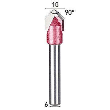 TCT 3D V nož 90° 6 x 10 mm Rezač za rezbarenje