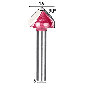 TCT 3D V nož 90° 6 x 16 mm Rezač za rezbarenje