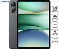 Blackview Mega 12 tablet, 31 cm (12,2), 4G LTE, 12 GB + 256 GB, QHD+, 120 Hz, Android, svemirsko siva