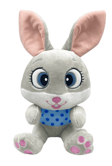 Violete plišani zeko s velikim ušima