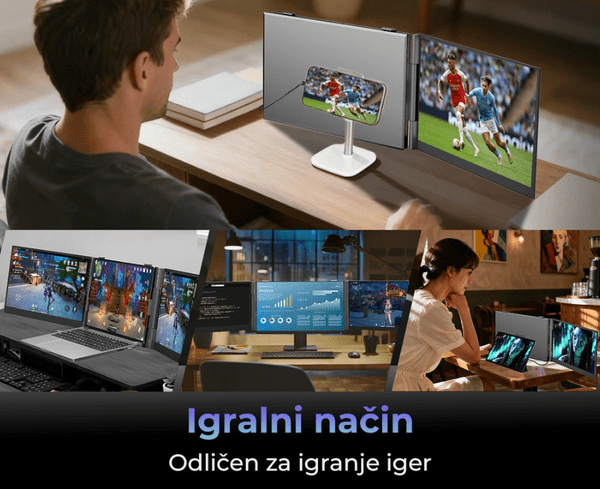 Delo, ustvarjanje, igranje iger na več zaslonih