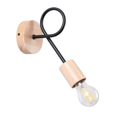 Sollux Crna zidna lampa EMBER