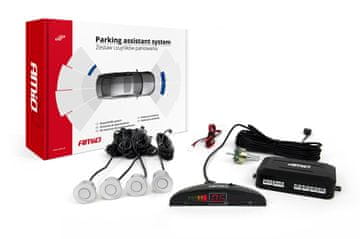 AMIO Komplet LED parkirnih senzora za vožnju unatrag, 4 srebrna senzora, -01564