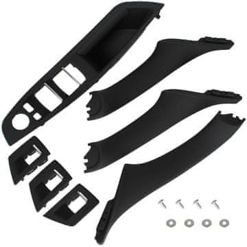 BMW 5 F10 F11 09-17 set unutarnjih ručki prednjih vrata, 7 dijelova, CRNE