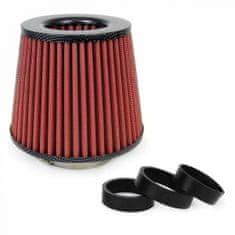 AMIO Univerzalni konusni zračni filter crveni/karbonski + 3 adaptera -01713