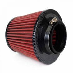 AMIO Univerzalni konusni zračni filter crveni/karbonski + 3 adaptera -01713