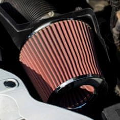 AMIO Univerzalni konusni zračni filter crveni/karbonski + 3 adaptera -01713