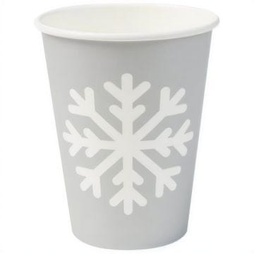 BH Siva papirnata čaša, disperzija, "Zima" 350 ml, promjer 90 mm 50 kom.