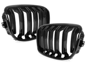 BMW 1 F20 / F21 11-14 3/5D HATCHBACK maske između prednjih svjetala (bubrezi) lijevi + desni set CRNE SJAJNE DVOSTRUKE ŠAŠKE