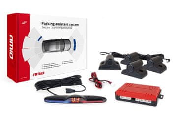 AMIO Komplet parkirnih senzora, senzori za vožnju unatrag MAX LED, 4 senzora crna, 19 mm TRUCK -02292