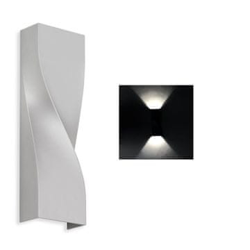 Telefunken LED zidna svjetiljka 11W srebrna dekorativna fasada 4000K IP44 gore/dolje