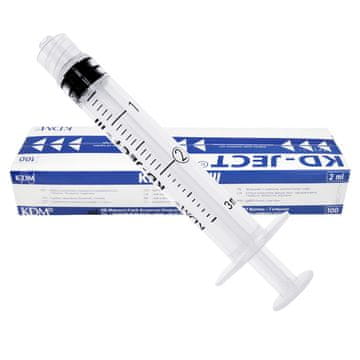 DM Štrcaljka od 2 ml s luer lock nastavkom, trodijelna, KD-JECT III, 100 kom.