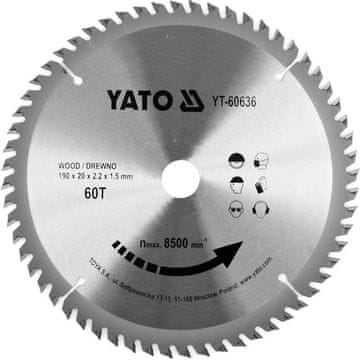 YATO Tarcza tct do drveta 190x60tx20mm yt-60636 yato