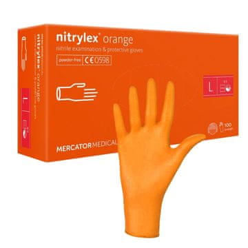 Nitrylex narančaste nitrilne rukavice veličine L 100 kom