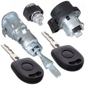 VW Golf V 03-09 uložak brave paljenja + uložak brave prednjih lijevih vrata + uložak pretinca za rukavice, set od 3 dijela