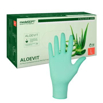 medaSEPT Nitrilne rukavice L zelene s alojom Aloevit 100 kom.